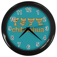 Chihuahua Wall Clocks (black) by Valentinaart