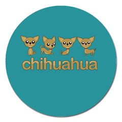 Chihuahua Magnet 5  (round) by Valentinaart