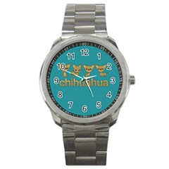 Chihuahua Sport Metal Watch by Valentinaart