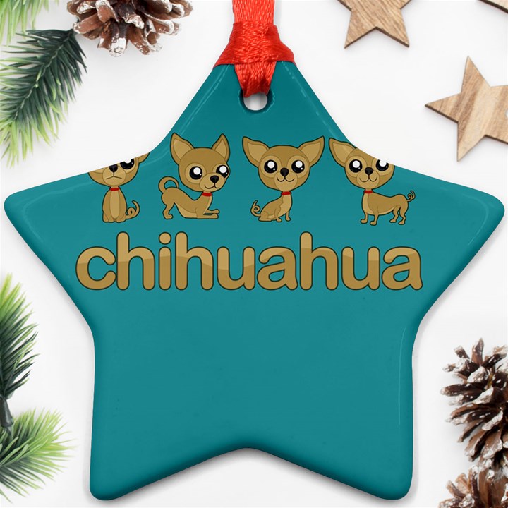 Chihuahua Star Ornament (Two Sides)