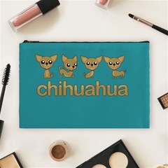 Chihuahua Cosmetic Bag (large)  by Valentinaart