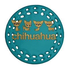 Chihuahua Ornament (round Filigree) by Valentinaart