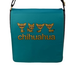 Chihuahua Flap Messenger Bag (l)  by Valentinaart