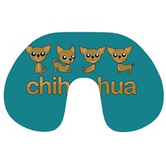 Chihuahua Travel Neck Pillows by Valentinaart