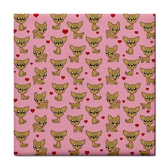 Chihuahua Pattern Tile Coasters by Valentinaart