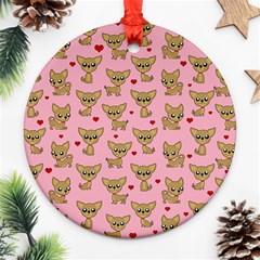 Chihuahua Pattern Ornament (round) by Valentinaart