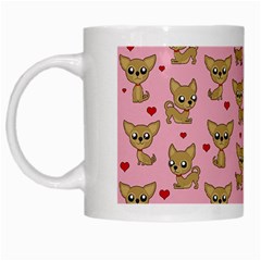 Chihuahua Pattern White Mugs by Valentinaart