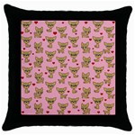 Chihuahua pattern Throw Pillow Case (Black) Front