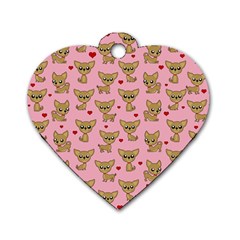 Chihuahua Pattern Dog Tag Heart (two Sides) by Valentinaart