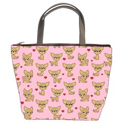 Chihuahua Pattern Bucket Bags by Valentinaart