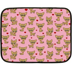 Chihuahua Pattern Fleece Blanket (mini) by Valentinaart