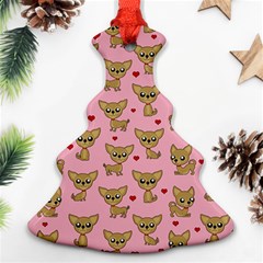 Chihuahua Pattern Ornament (christmas Tree)  by Valentinaart