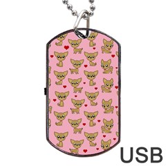 Chihuahua Pattern Dog Tag Usb Flash (two Sides) by Valentinaart