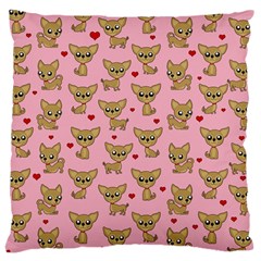 Chihuahua Pattern Large Cushion Case (two Sides) by Valentinaart