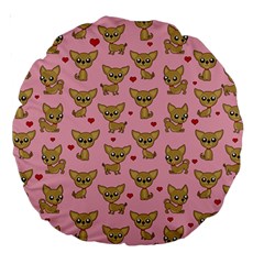 Chihuahua Pattern Large 18  Premium Round Cushions by Valentinaart