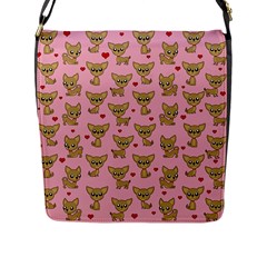 Chihuahua Pattern Flap Messenger Bag (l)  by Valentinaart