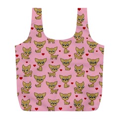 Chihuahua Pattern Full Print Recycle Bags (l)  by Valentinaart