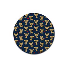 Chihuahua Pattern Magnet 3  (round) by Valentinaart