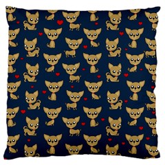 Chihuahua Pattern Large Cushion Case (two Sides) by Valentinaart