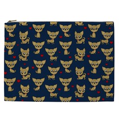 Chihuahua Pattern Cosmetic Bag (xxl)  by Valentinaart