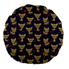 Chihuahua Pattern Large 18  Premium Round Cushions by Valentinaart