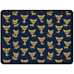 Chihuahua Pattern Double Sided Fleece Blanket (large)  by Valentinaart