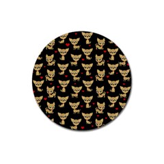 Chihuahua Pattern Magnet 3  (round) by Valentinaart