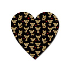 Chihuahua Pattern Heart Magnet by Valentinaart