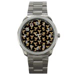 Chihuahua pattern Sport Metal Watch Front