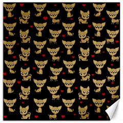 Chihuahua Pattern Canvas 20  X 20   by Valentinaart