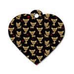 Chihuahua pattern Dog Tag Heart (Two Sides) Front