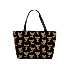 Chihuahua Pattern Shoulder Handbags by Valentinaart