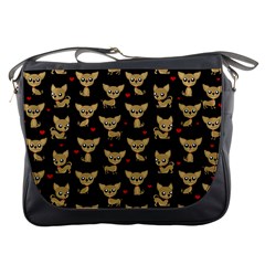 Chihuahua Pattern Messenger Bags by Valentinaart