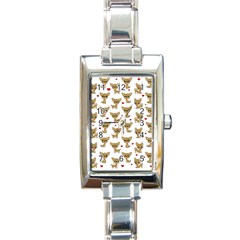 Chihuahua Pattern Rectangle Italian Charm Watch by Valentinaart