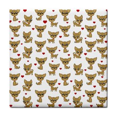 Chihuahua Pattern Tile Coasters by Valentinaart