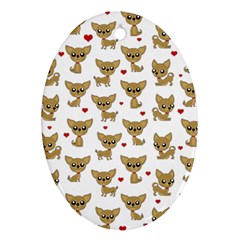 Chihuahua Pattern Oval Ornament (two Sides) by Valentinaart