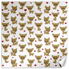 Chihuahua Pattern Canvas 16  X 16   by Valentinaart