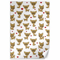 Chihuahua Pattern Canvas 20  X 30   by Valentinaart