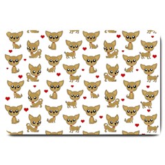 Chihuahua Pattern Large Doormat  by Valentinaart