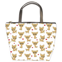 Chihuahua Pattern Bucket Bags by Valentinaart