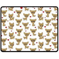 Chihuahua Pattern Fleece Blanket (medium)  by Valentinaart