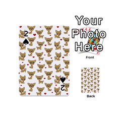 Chihuahua Pattern Playing Cards 54 (mini)  by Valentinaart