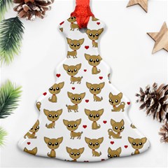 Chihuahua Pattern Christmas Tree Ornament (two Sides) by Valentinaart