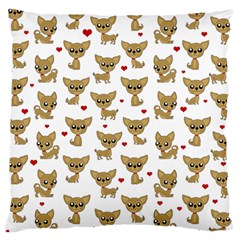 Chihuahua Pattern Large Cushion Case (one Side) by Valentinaart