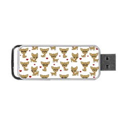 Chihuahua Pattern Portable Usb Flash (one Side) by Valentinaart