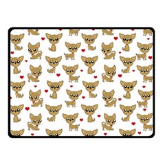 Chihuahua Pattern Double Sided Fleece Blanket (small)  by Valentinaart