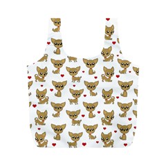 Chihuahua Pattern Full Print Recycle Bags (m)  by Valentinaart