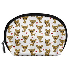 Chihuahua Pattern Accessory Pouches (large)  by Valentinaart