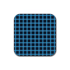 Deep Sea Tartan Rubber Coaster (square)  by jumpercat