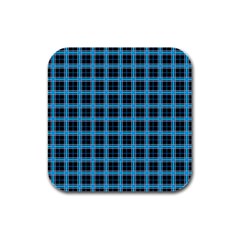 Deep Sea Tartan Rubber Square Coaster (4 Pack)  by jumpercat